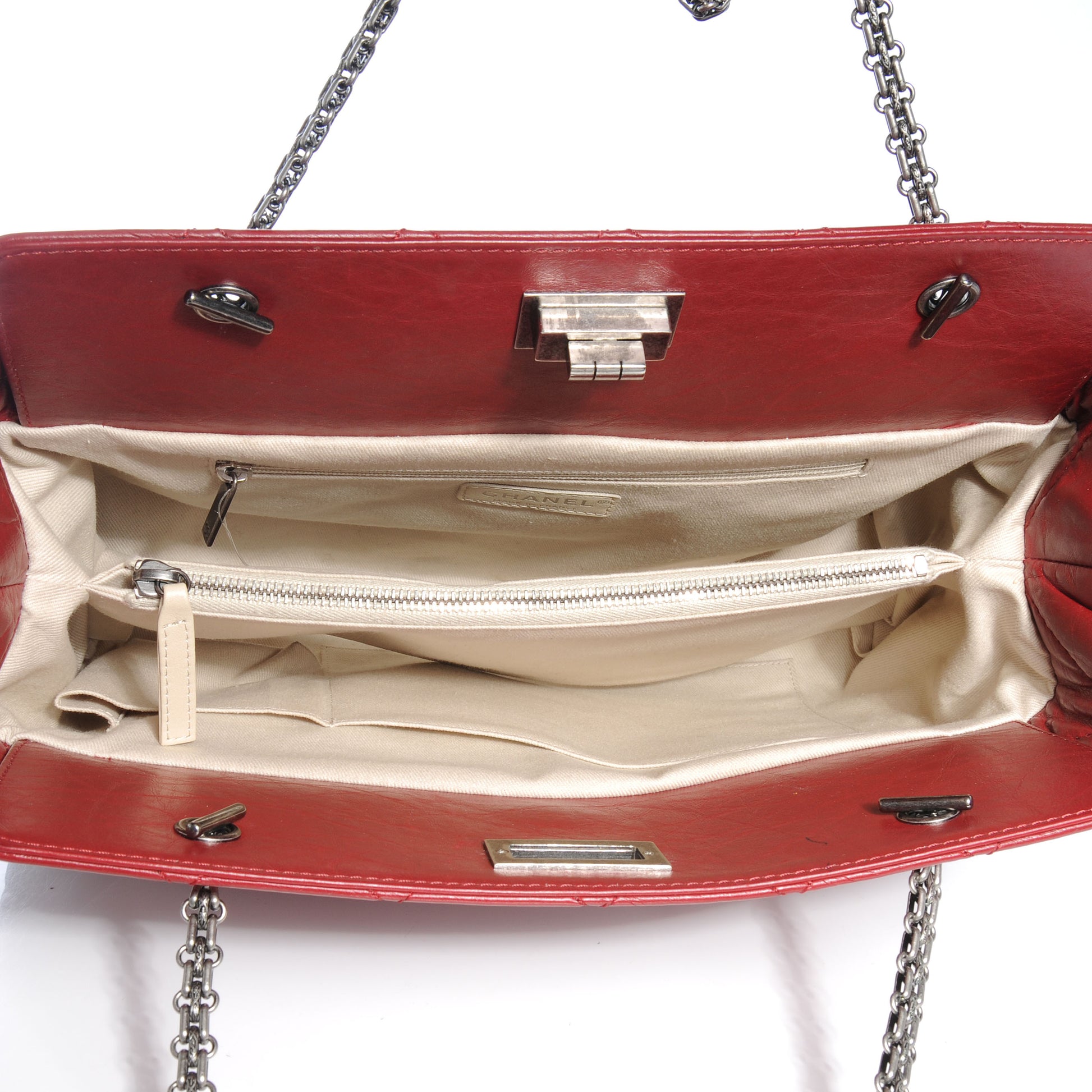 Chanel Aged Calfskin Reissue 2.55 Tote Red 6 of 8