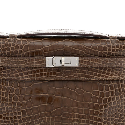Hermes Shiny Alligator Kelly Pochette Gris Elephant 14 of 20