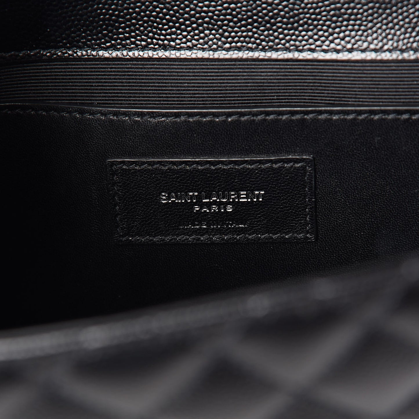 Grain De Poudre Textured Mixed Matelasse Triquilt Medium Monogram Satchel Black