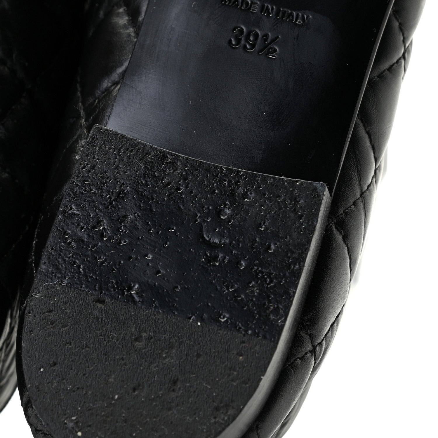 Chanel Aged Calfskin Quilted CC Cap Toe Ballerina Flats 39.5 Black 13 of 13