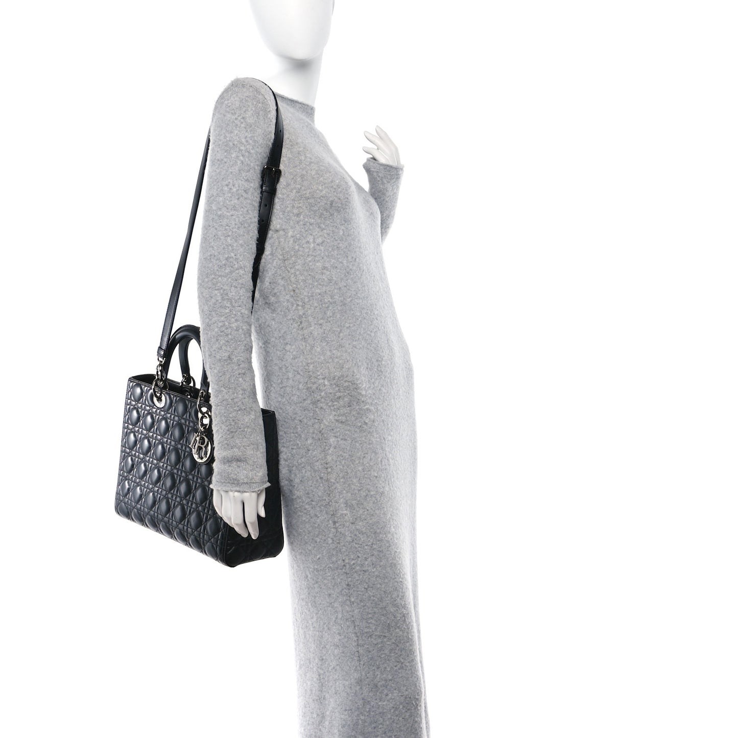 Lambskin Cannage Large Lady Dior Black