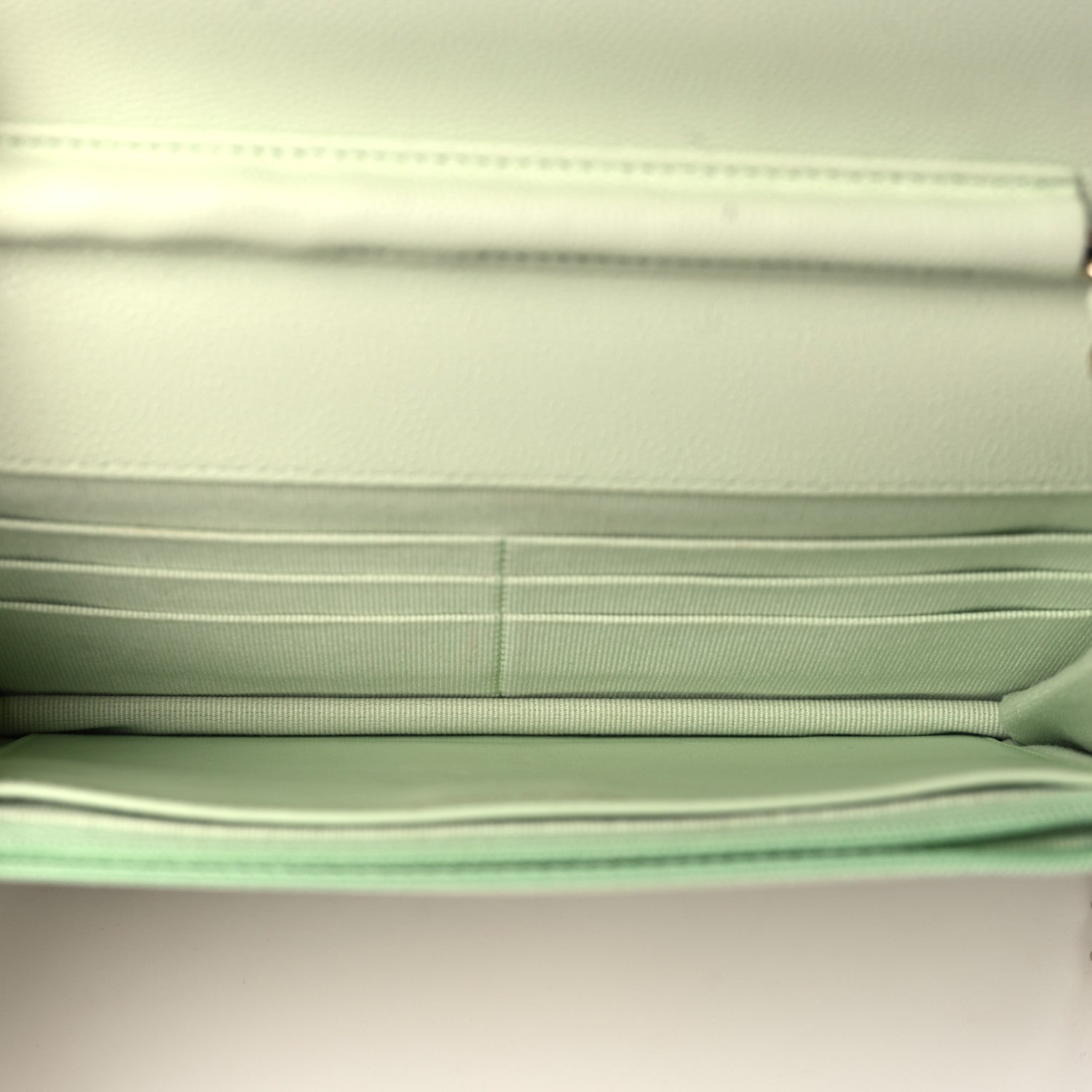 Chanel Caviar Quilted Wallet On Chain WOC Light Green 5 of 11