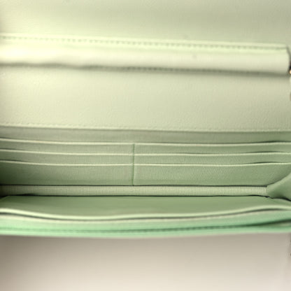 Chanel Caviar Quilted Wallet On Chain WOC Light Green 5 of 11
