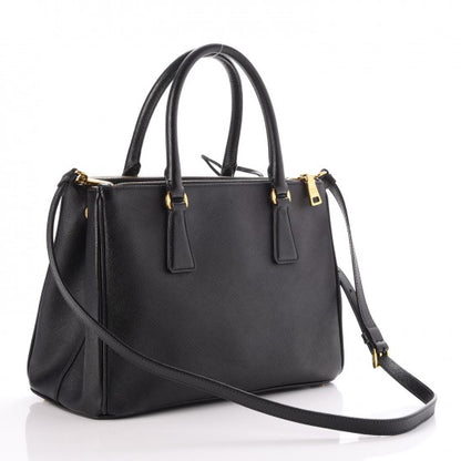 Prada Saffiano Small Galleria Double Zip Tote Black 4 of 9