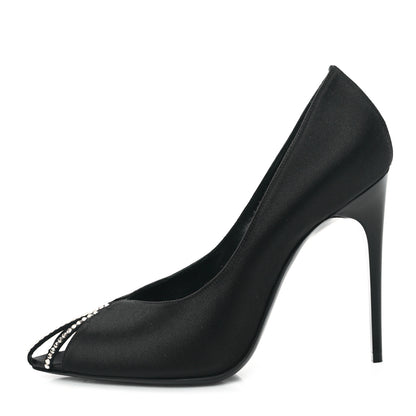 Saint Laurent Satin Crystal Martinique 110 Pump 37 Black 1 of 9
