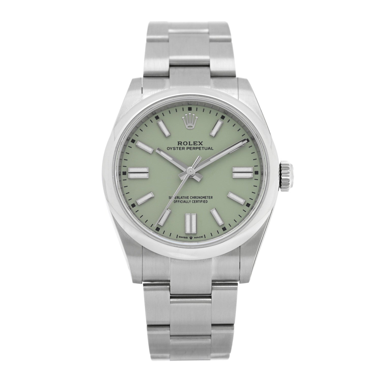 Rolex Stainless Steel 41mm Oyster Perpetual Watch Pistachio 134300 1 of 5