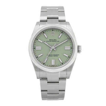 Rolex Stainless Steel 41mm Oyster Perpetual Watch Pistachio 134300 1 of 5