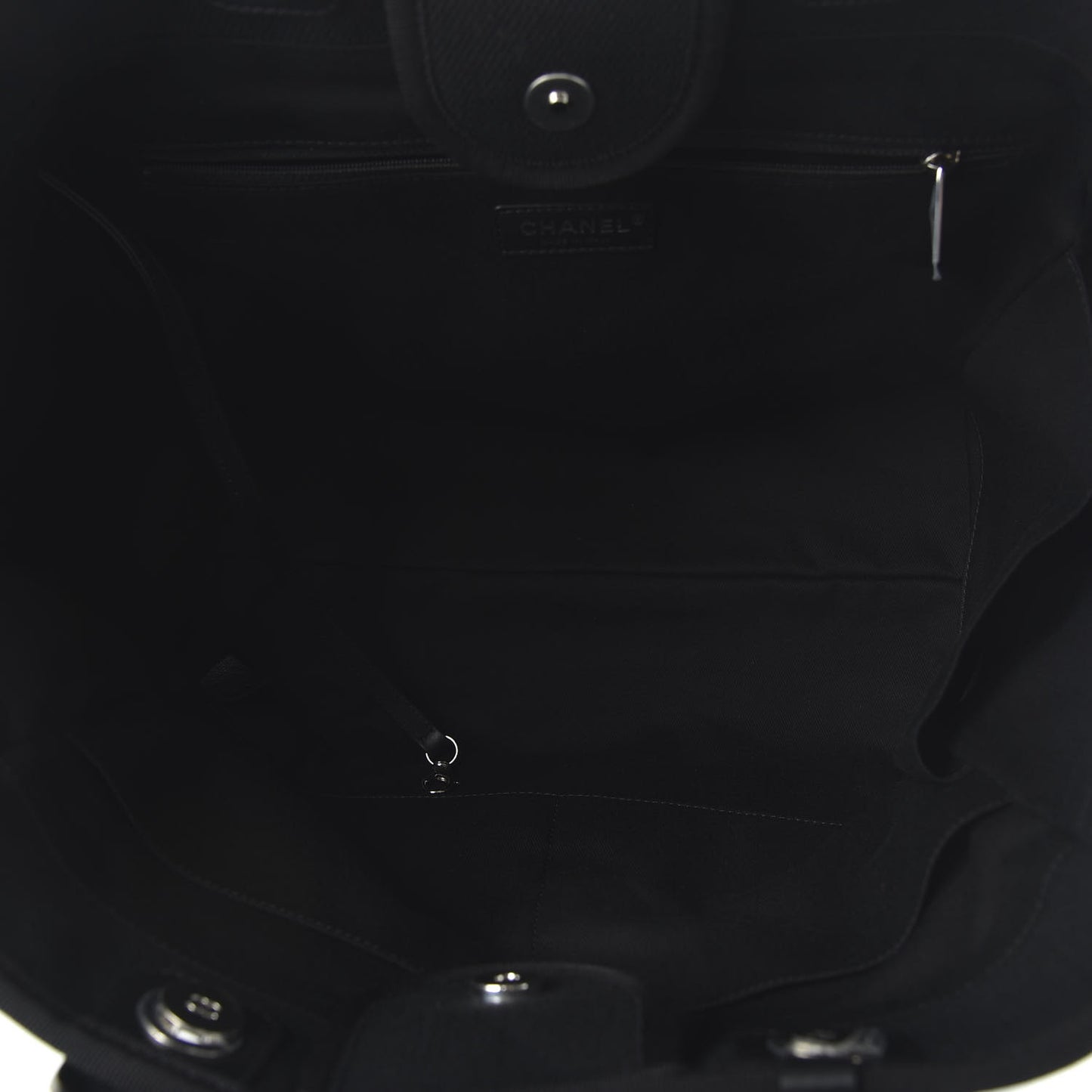 Canvas Pearl Medium Deauville Tote Black