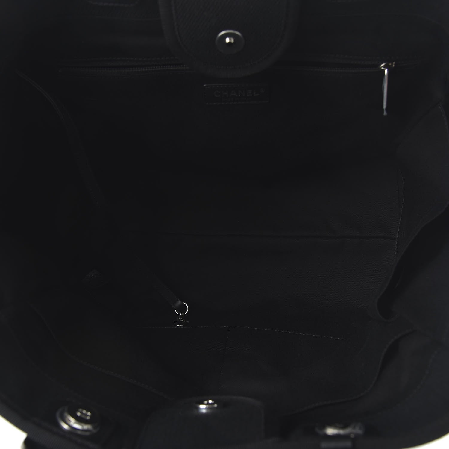 Chanel Canvas Pearl Medium Deauville Tote Black 4 of 9