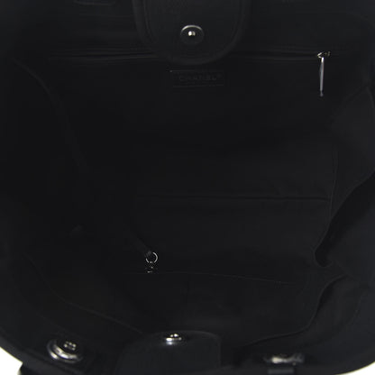 Chanel Canvas Pearl Medium Deauville Tote Black 4 of 9