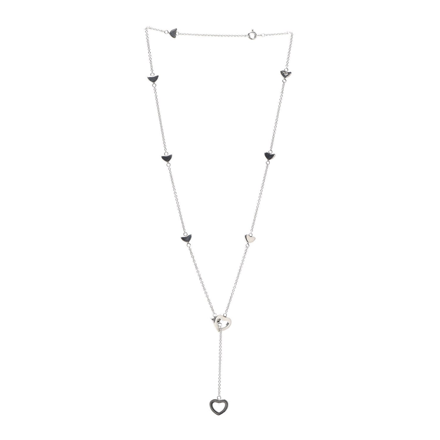 Sterling Silver Heart Lariat Necklace