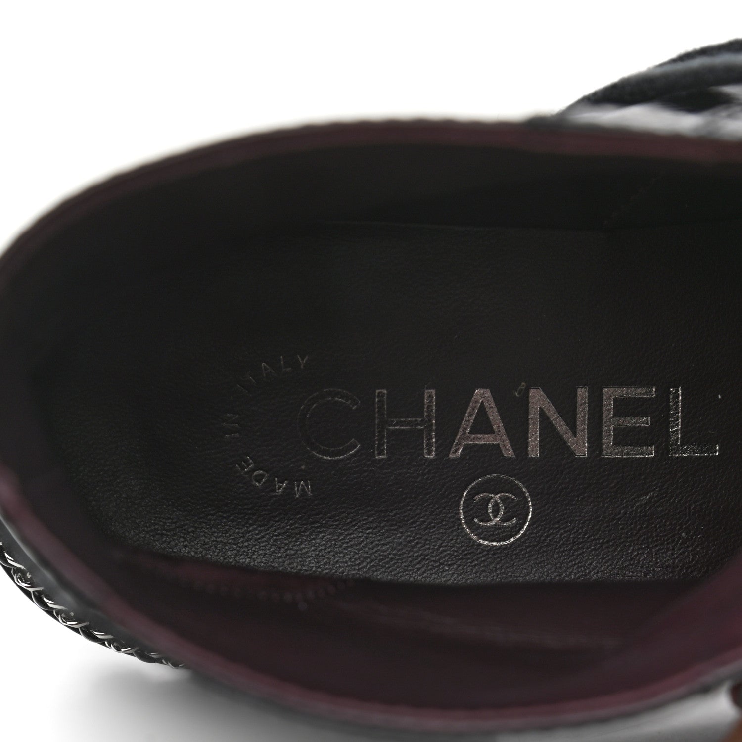 Chanel Crackled Calfskin Velvet Pearl Combat Short Boots 35.5 Black 8 of 9