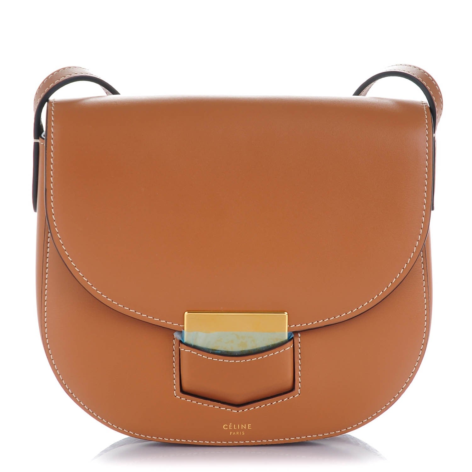 Celine Palmelato Calfskin Small Trotteur Tan 1 of 7