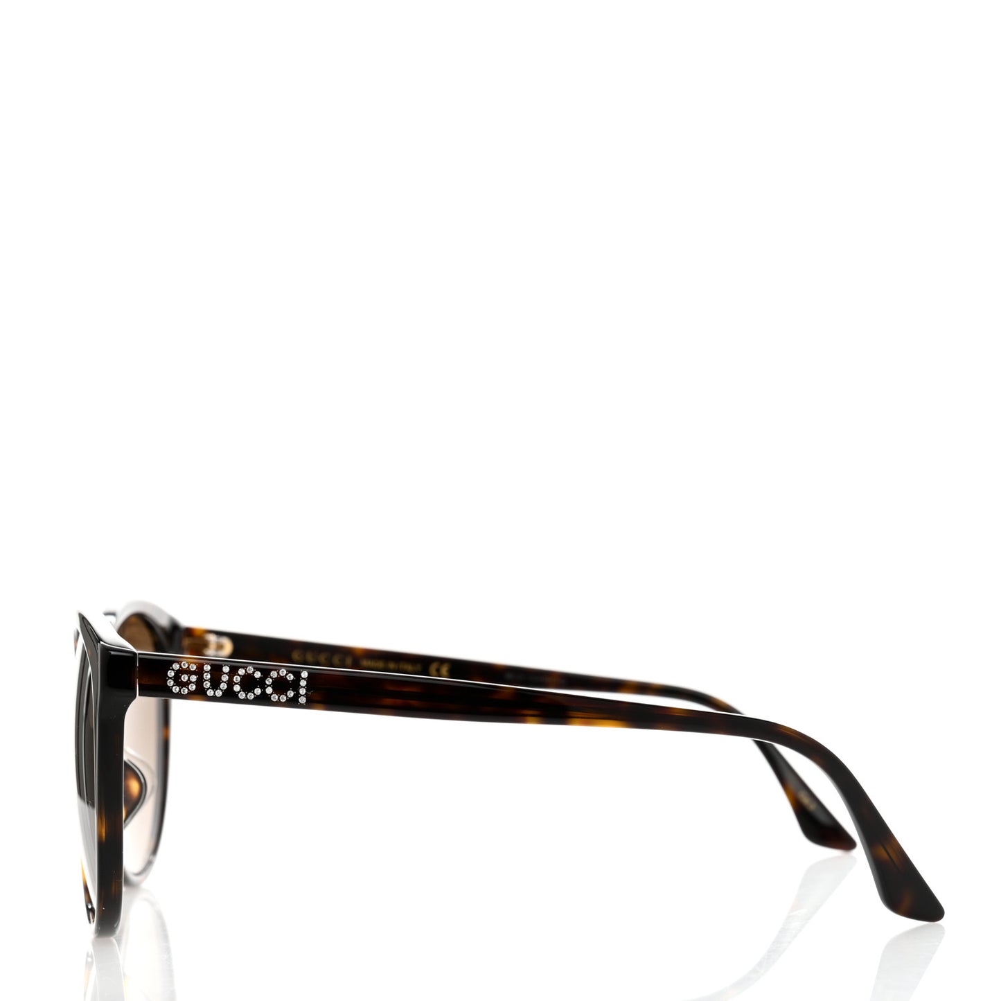 Round Frame Crystal Sunglasses GG 0419S Tortoise