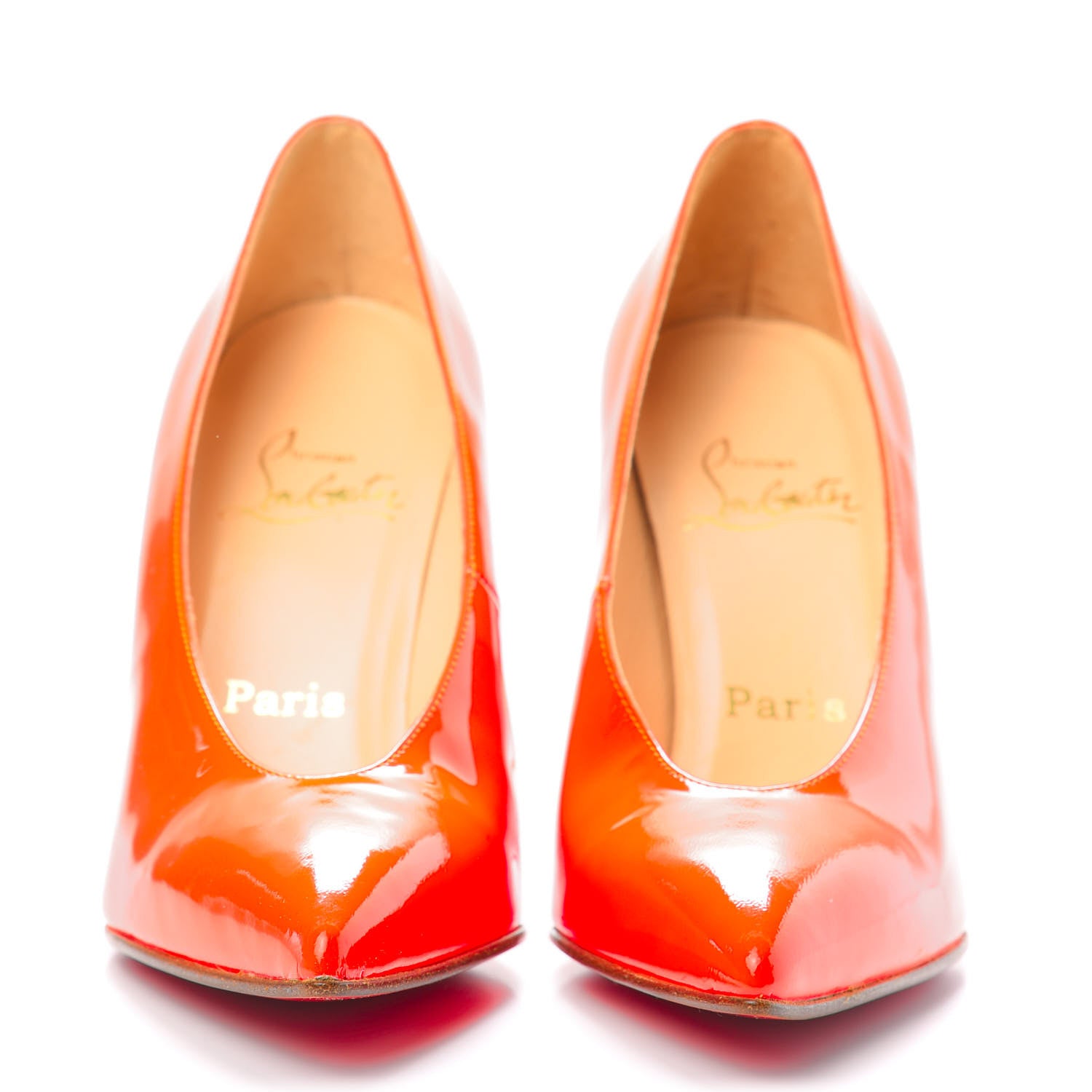 Christian Louboutin Patent Lola Pumps 36.5 Fire 2 of 8