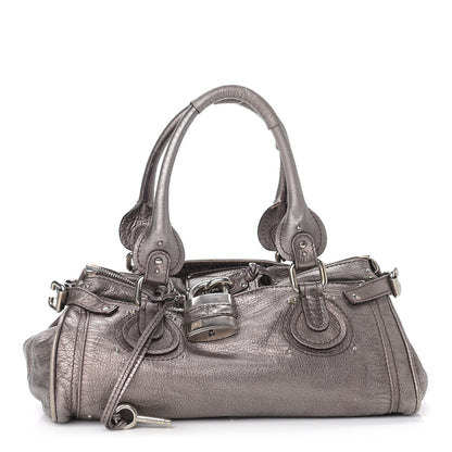 Chloe Metallic Calfskin Medium Paddington Satchel Silver 1 of 13