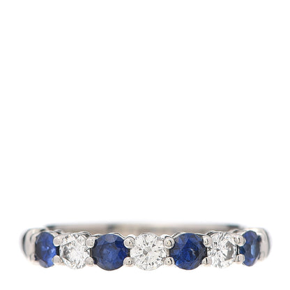 Tiffany Platinum Diamond Blue Sapphire Embrace Ring 50 5.5 1 of 7