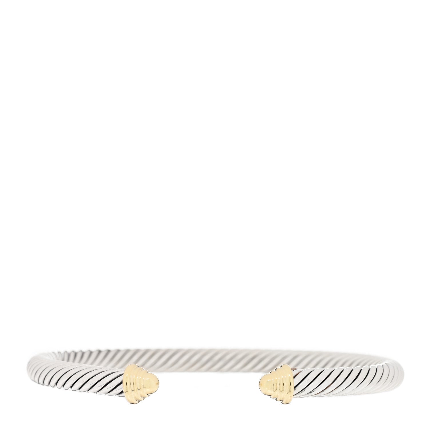 David Yurman Sterling Silver 14K Yellow Gold 5mm Cable Classics Bracelet 1 of 3