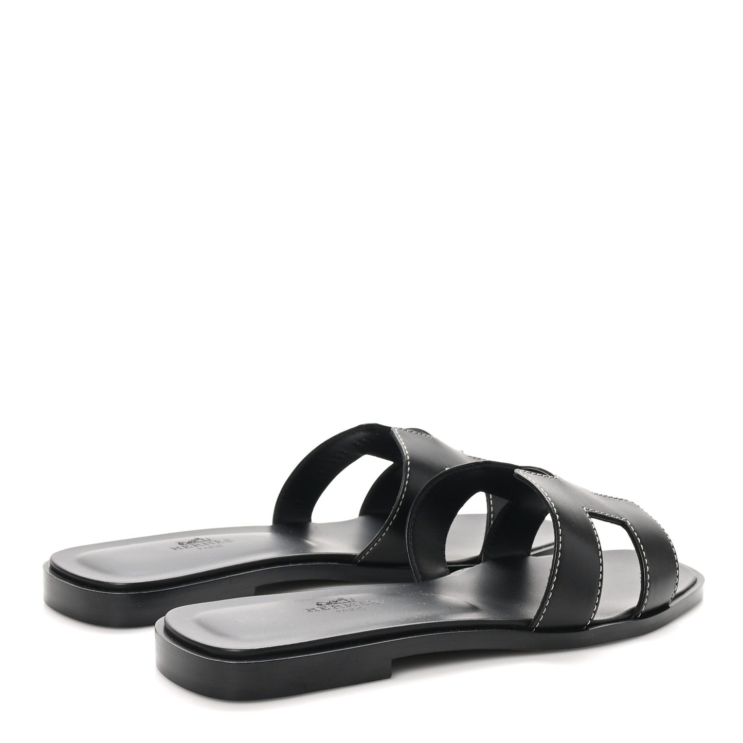 Box Calfskin Oran Sandals 37 Black