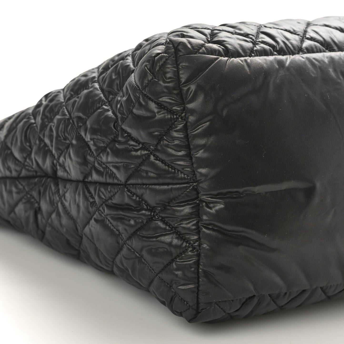 Nylon Quilted Large Coco Cocoon Tote Black