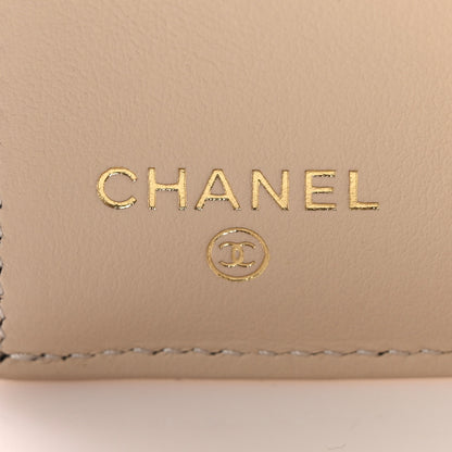 Chanel Goatskin Quilted Chanel 19 Small Flap Wallet Beige 6 of 7