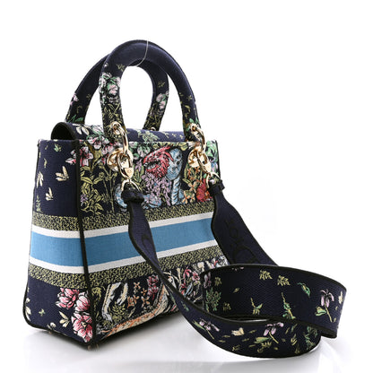 Christian Dior Canvas D-Constellation Embroidered Medium Lady D-Lite Bleu Multicolor 3 of 12