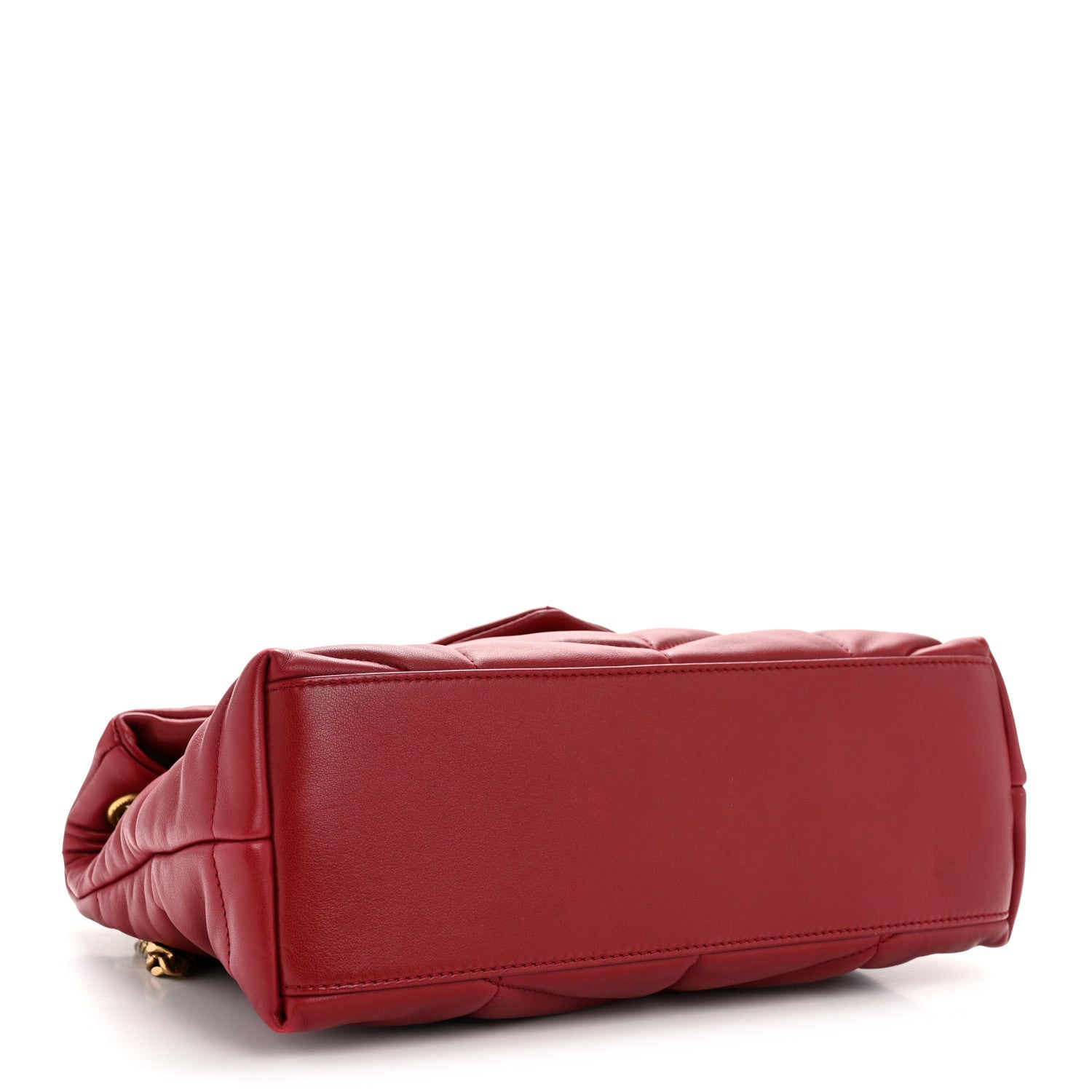 Saint Laurent Lambskin Quilted Small Loulou Puffer Monogram Chain Satchel Opyum Red 4 of 11