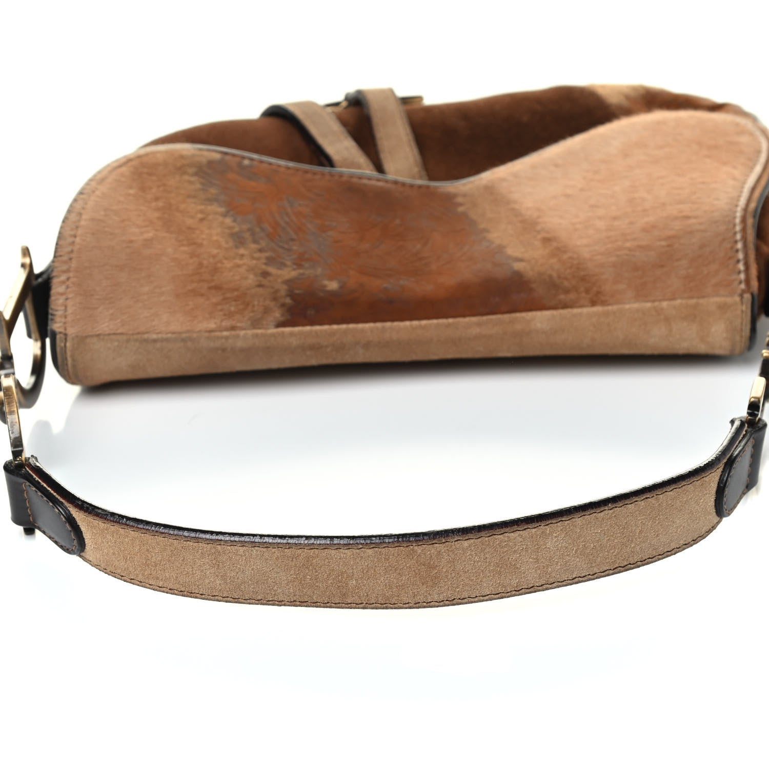 Christian Dior Pony Hair Suede Saddle Bag Brown 10 of 11