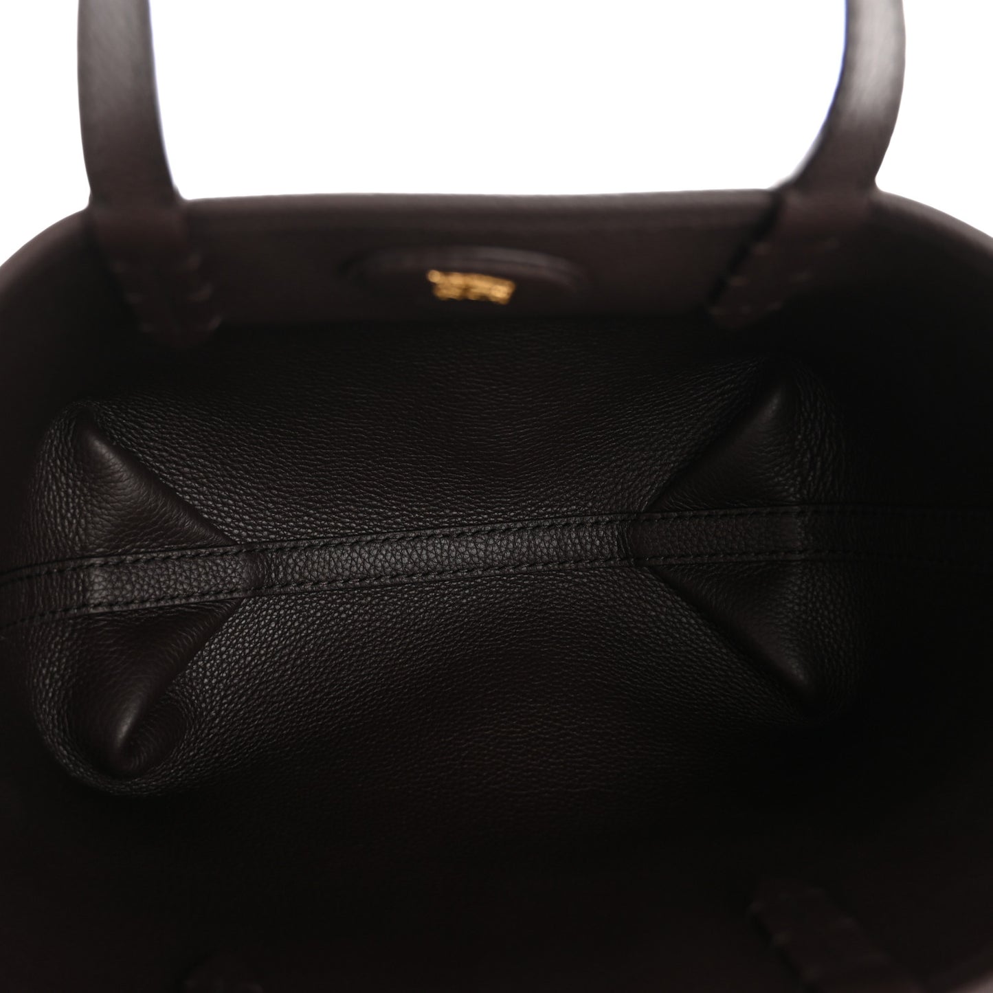Grainy Calfskin Mini Reversible Tote Peat Sand