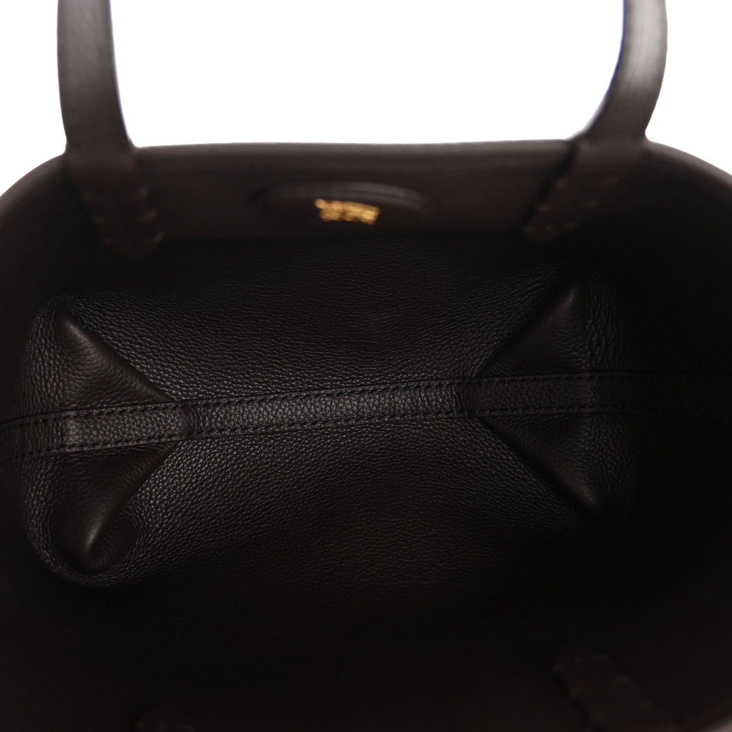 Burberry Grainy Calfskin Mini Reversible Tote Peat Sand 9 of 16