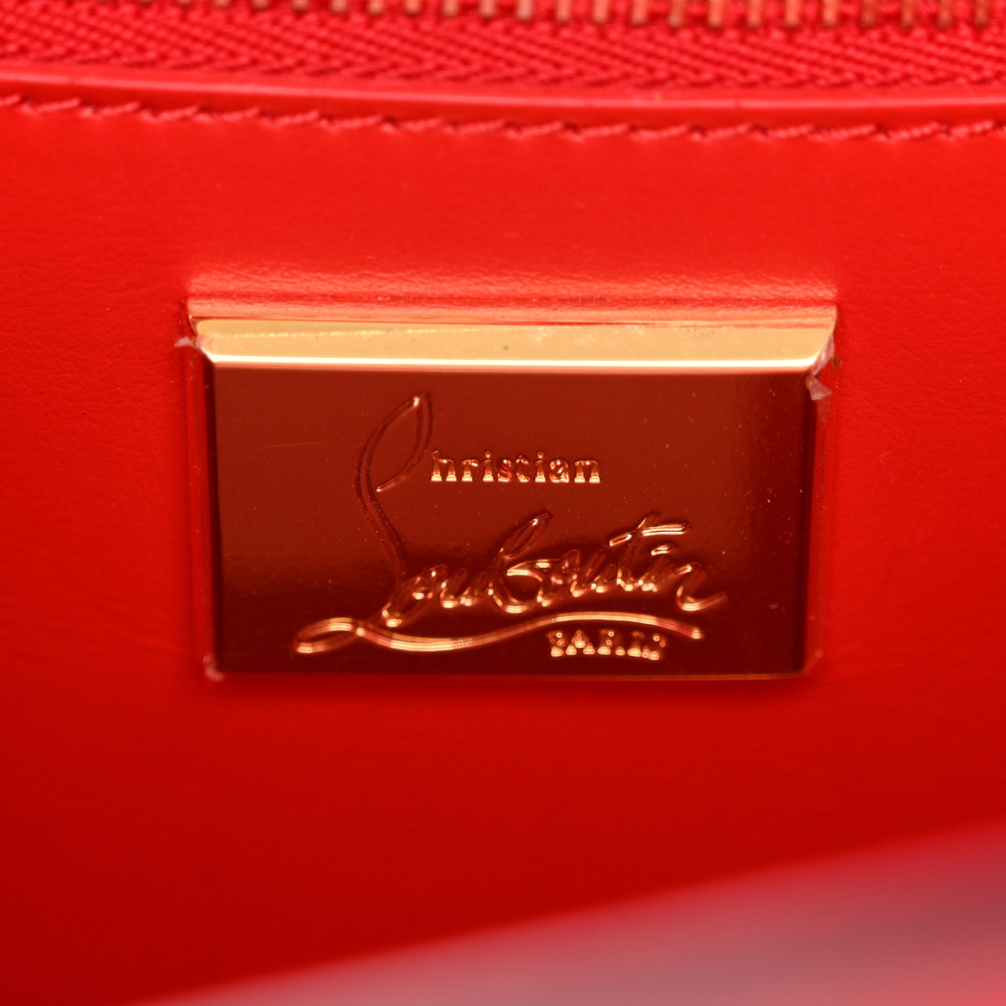 Calfskin Patent Studded Small Paloma Red