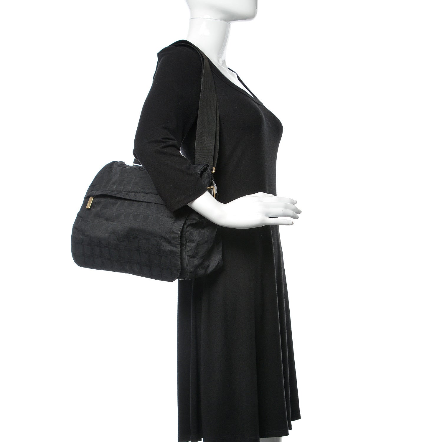 Chanel Nylon Travel Messenger Bag Black 2 of 10