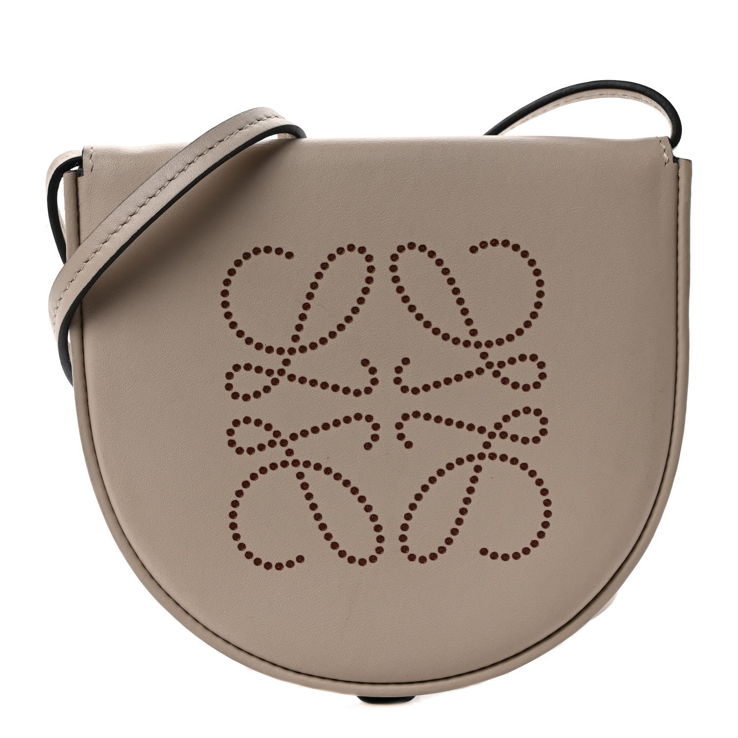 Loewe Buffed Calfskin Logo Embossed Small Heel Pouch Light Oat Tan 1 of 8