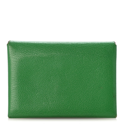Hermes Chevre Mysore Calvi Duo Card Case Bambou 1 of 10