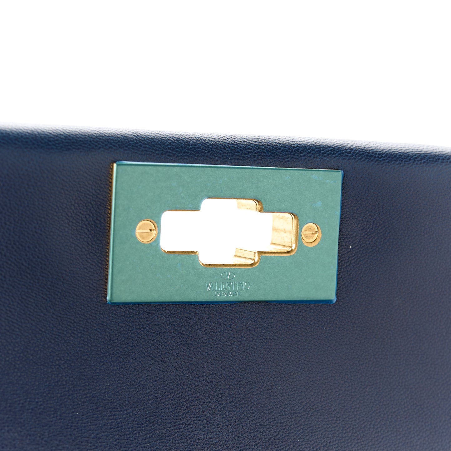 Nappa Large Roman Stud Shoulder Bag Marine