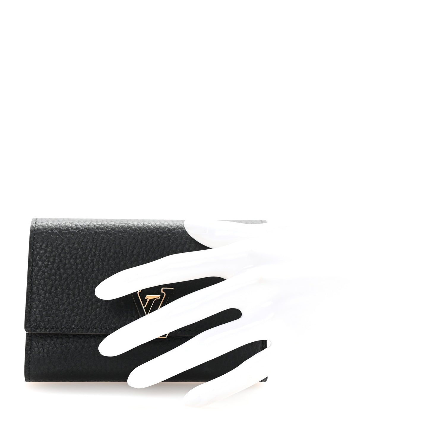 Taurillon Capucines Compact Wallet Black