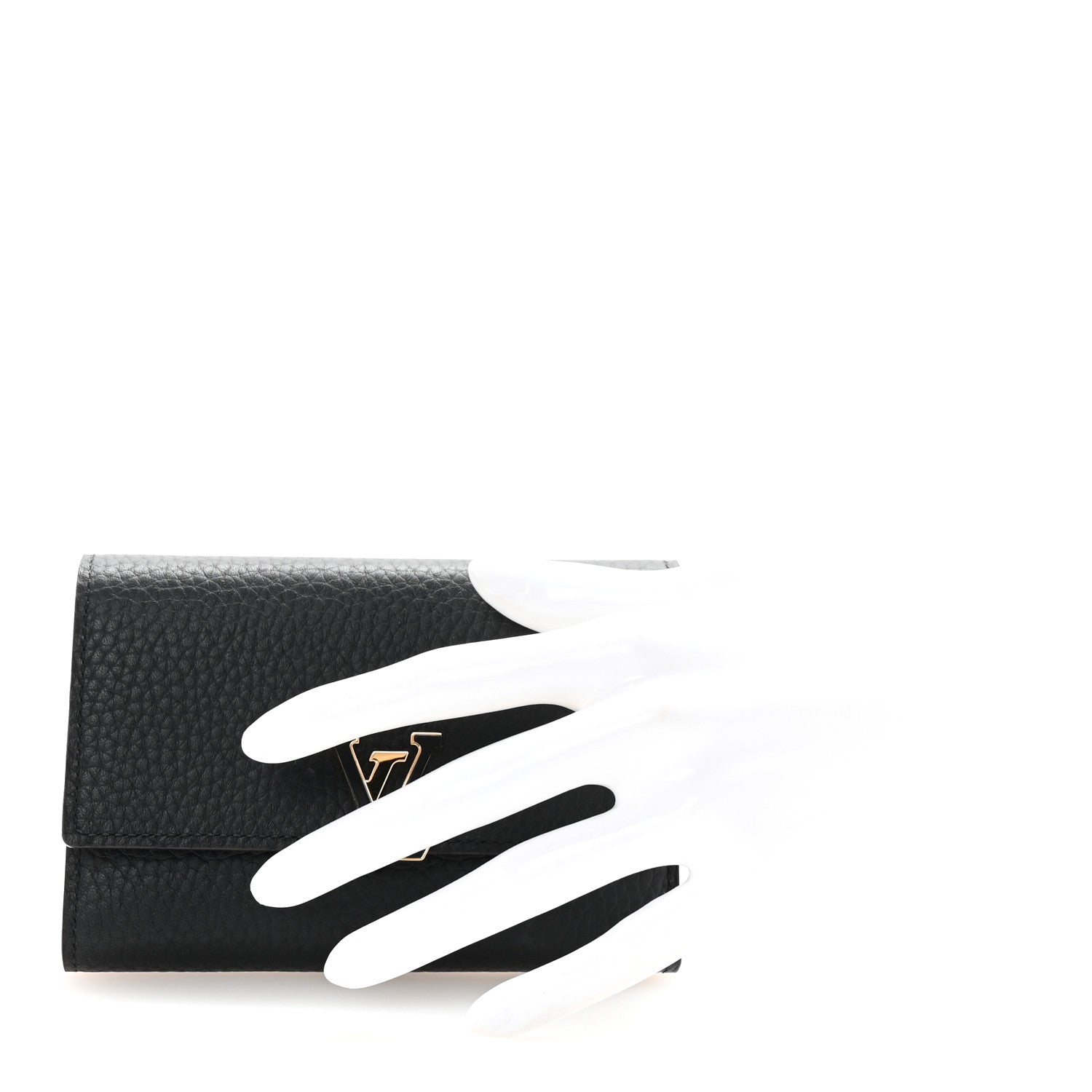 Louis Vuitton Taurillon Capucines Compact Wallet Black 2 of 7