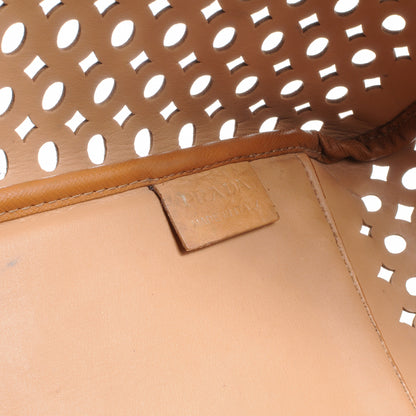 Prada Saffiano Perforated Bowler Caramel 8 of 8