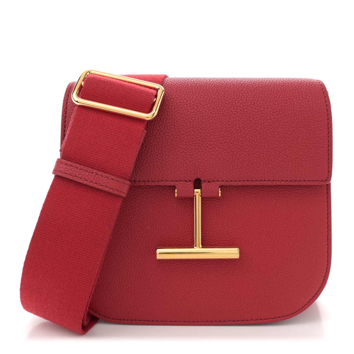 Calfskin Small T Clasp Tara Crossbody Bag Jungle Red