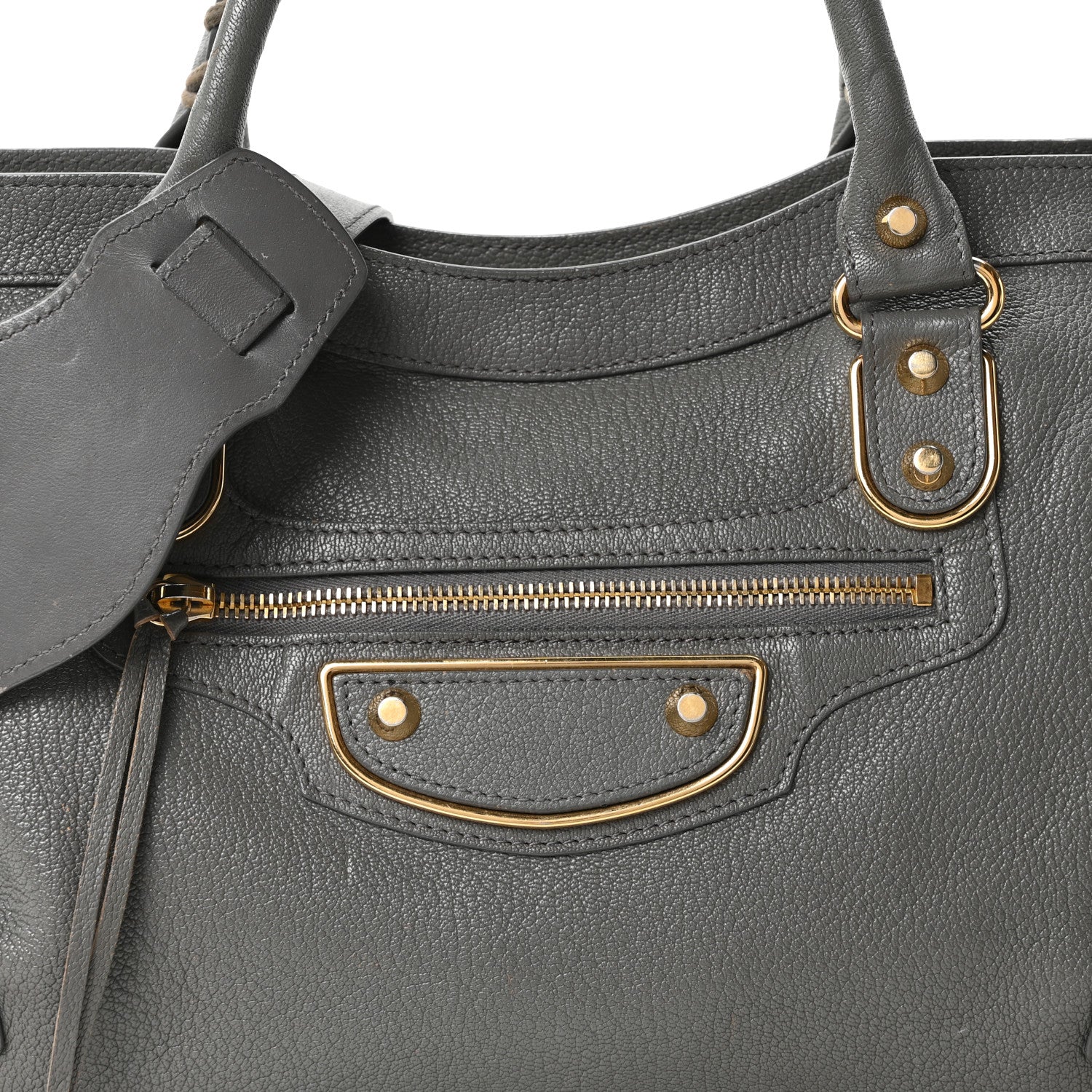 Balenciaga Chevre Gold Metallic Edge Hardware City Gris Acier 8 of 10