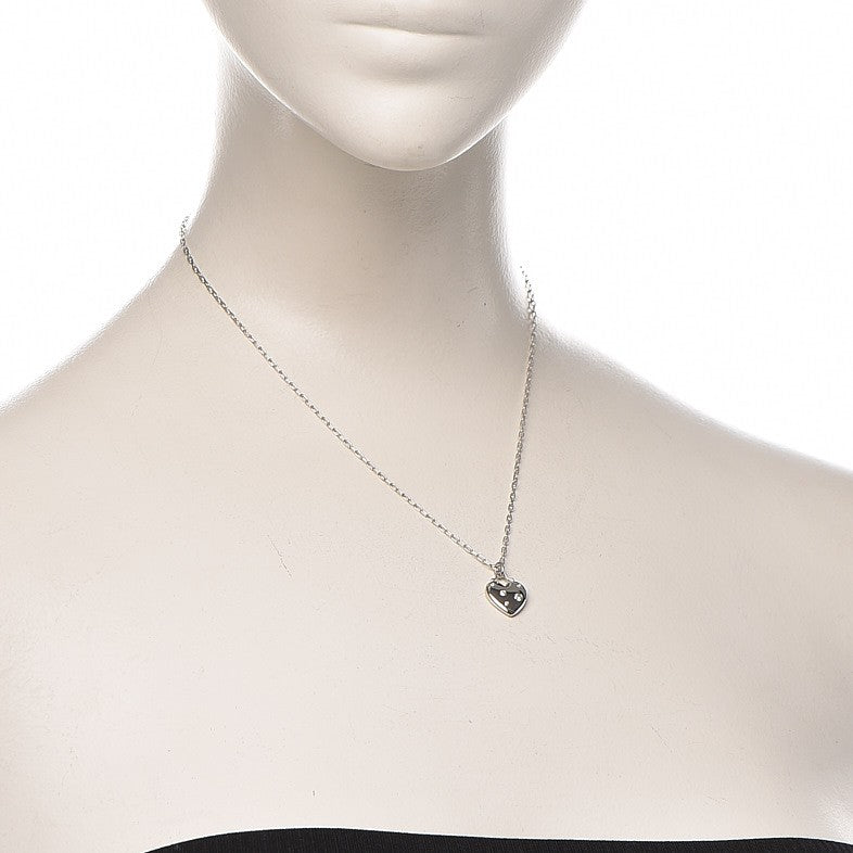 Tiffany 18K White Gold Diamond Etoile Small Heart Pendant Necklace 2 of 7