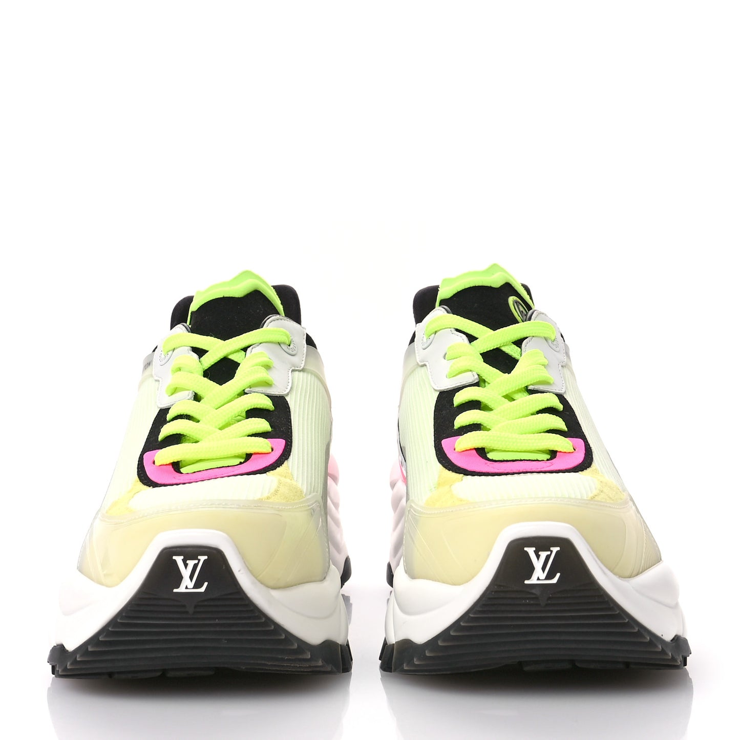 Monogram Calfskin Run 55 Sneakers 40 Pink White Yellow