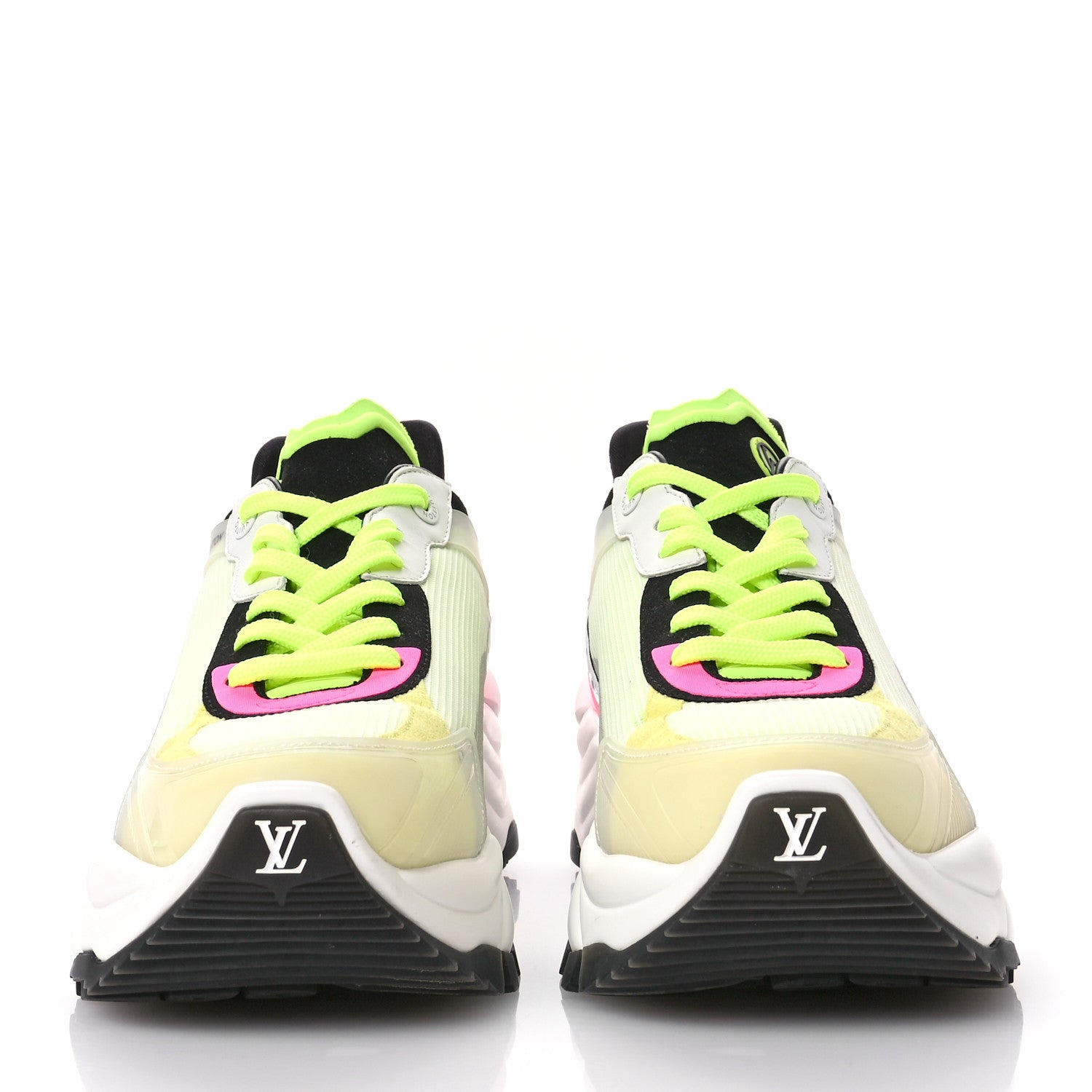 Louis Vuitton Monogram Calfskin Run 55 Sneakers 40 Pink White Yellow 3 of 8