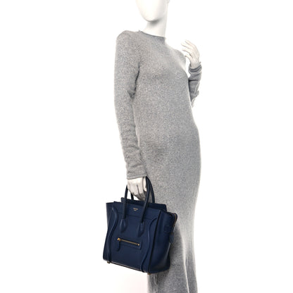 Celine Smooth Calfskin Micro Luggage Navy Blue 2 of 12