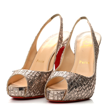 Christian Louboutin Satin Mosaique No Prive 120 Pumps 37.5 Silver 4 of 10