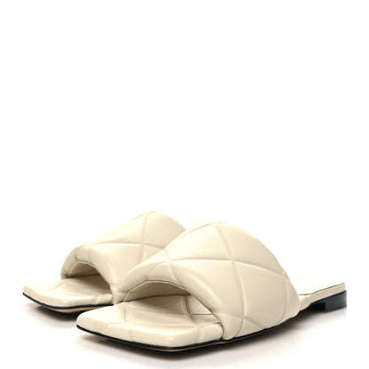 Bottega Veneta Nappa Quilted Rubber Lido Flat Sandals 39 Sea Salt 3 of 7