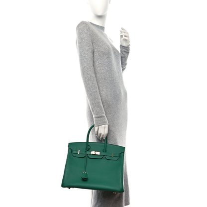Hermes Epsom Birkin 35 Vert Vertigo 2 of 12