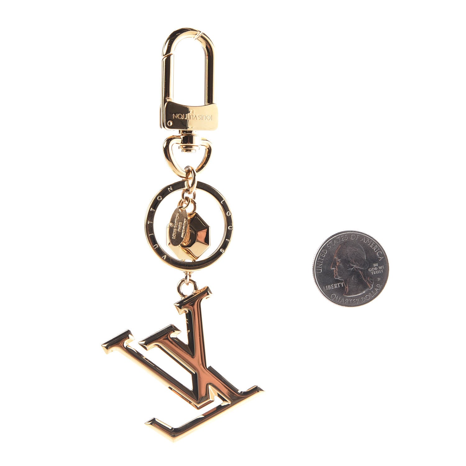 Louis Vuitton LV Facettes Bag Charm Key Holder Gold 2 of 3