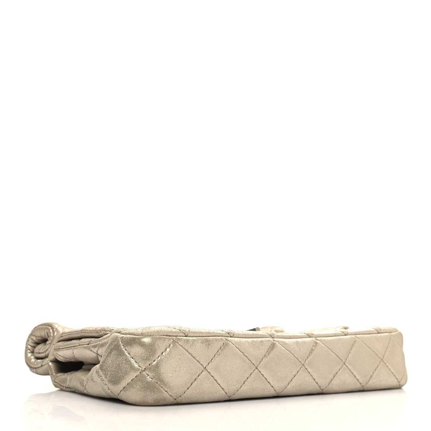 Iridescent Calfskin Quilted Large Roll 2.55 Reissue Clutch Light Gold