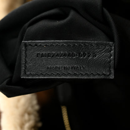 Saint Laurent Suede Shearling Quilted Le Pochon Natural Tan 7 of 12